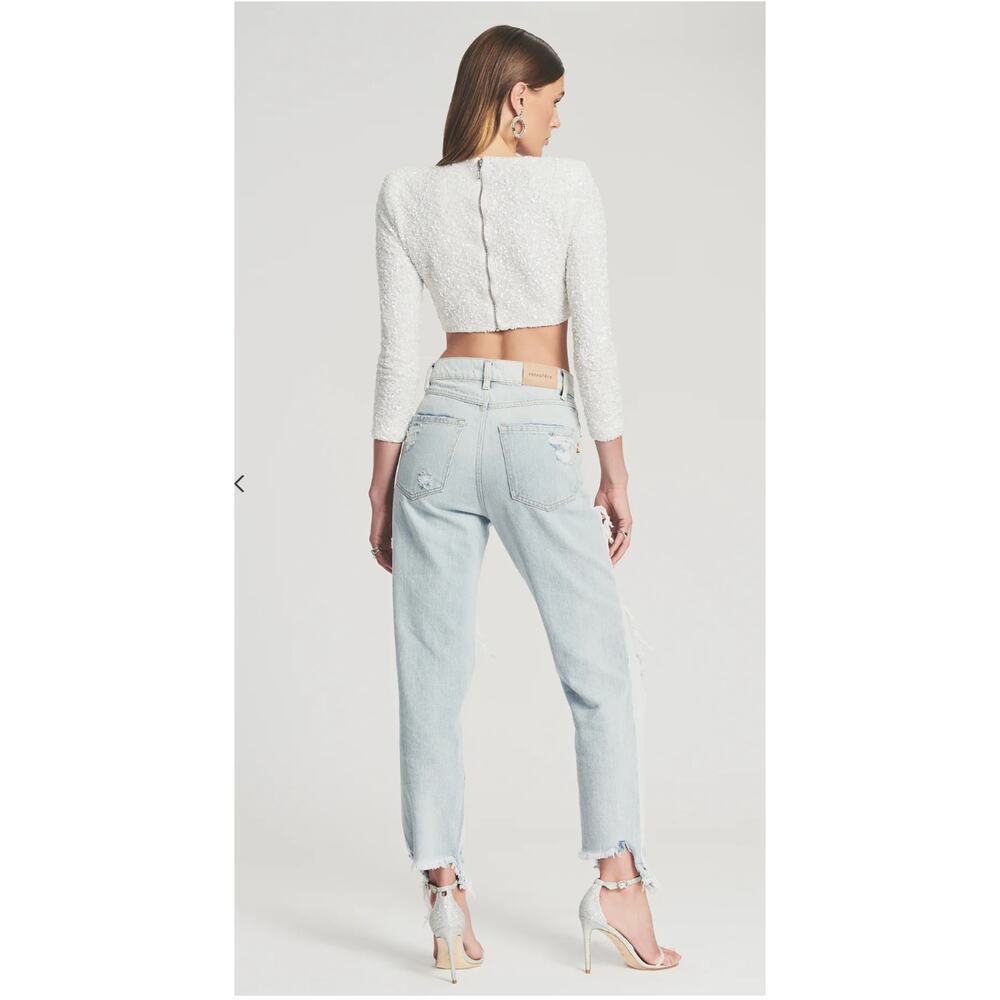Retrofete Maggie Denim Jean Two Tone Laguna Womens Size 24 New Distressed - Picture 4 of 13